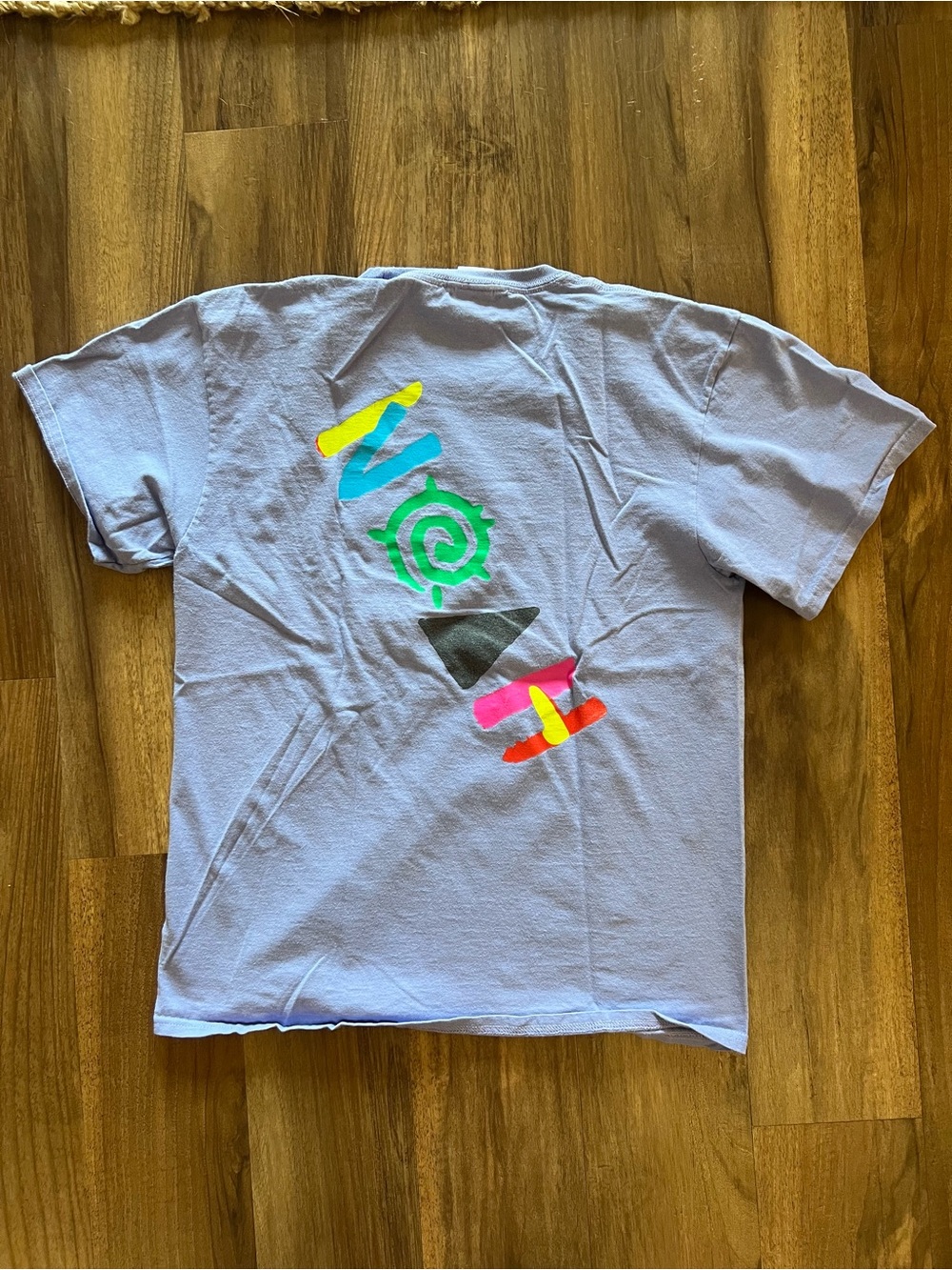 Noah NYC Lavender Short Sleeve Tee with Neon Graphic